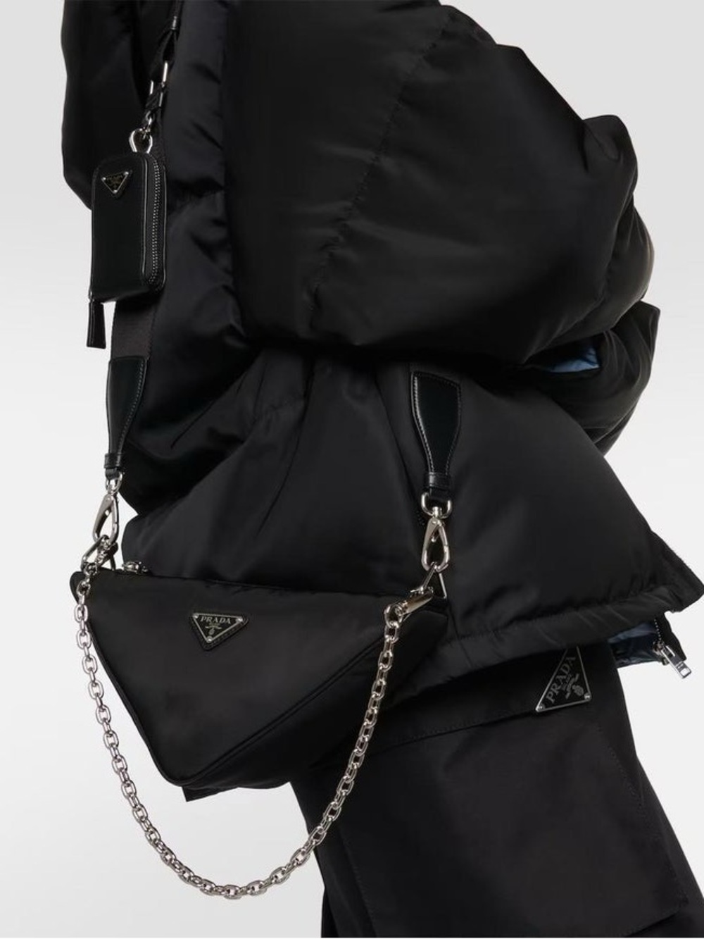 Prada Triangle Re-Nylon and Saffiano Leather shoulder bag